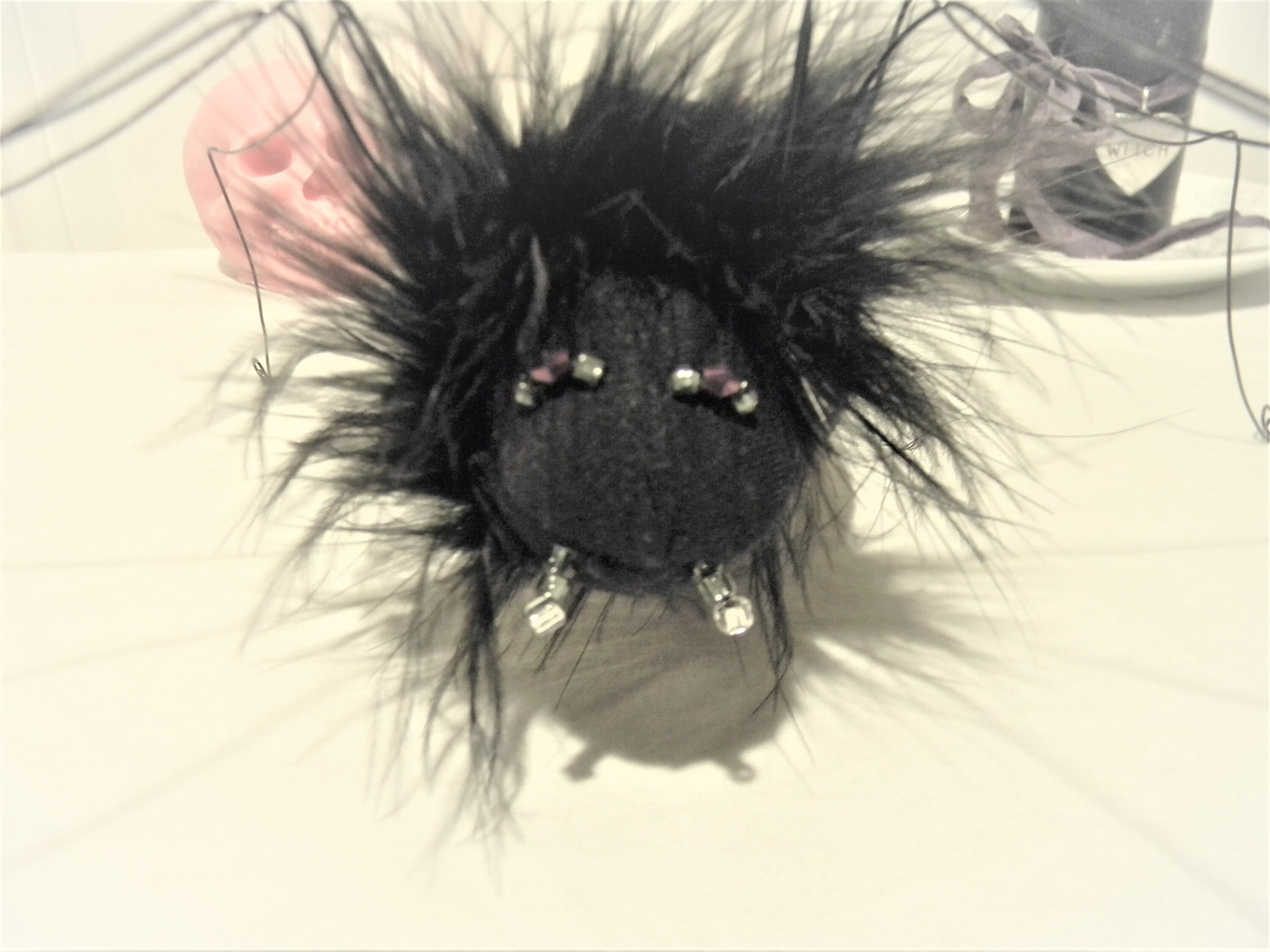 Handmade wire spider decor Textile spider art Soft sculpture | Etsy