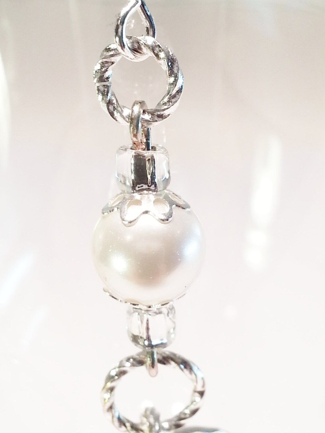 White Earrings Bridal Earrings Dangle Swarovski Pearls Rings - Etsy