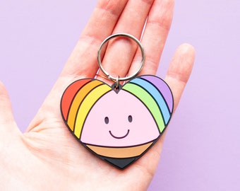 Keyring • Happy Rainbow Heart • You're Welcome Club