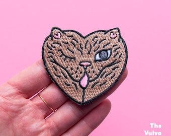 Cheeky Vulvacat Embroidered Patch • The Vulva Gallery