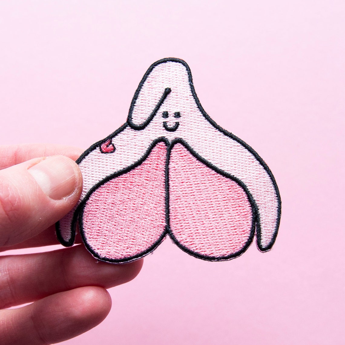 Happy Clitoris Embroidered Patch Duo Set the Vulva - Etsy