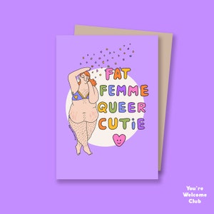 Postcard Fat Femme Queer Cutie You're Welcome Club image 2