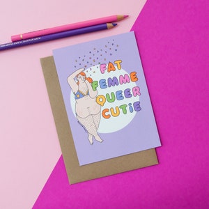 Postcard Fat Femme Queer Cutie You're Welcome Club image 1