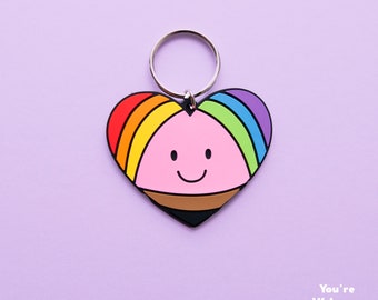 Keyring • Happy Rainbow Heart • You're Welcome Club
