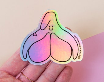 Sticker • Holographic Rainbow Clitoris • You're Welcome Club x The Vulva Gallery