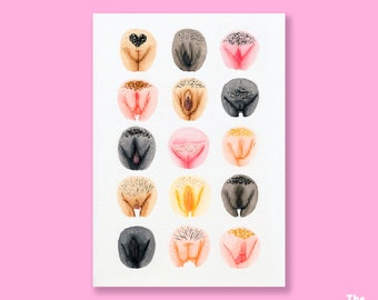 Impresión artística grande • Diversidad de la vulva • La galería de la vulva