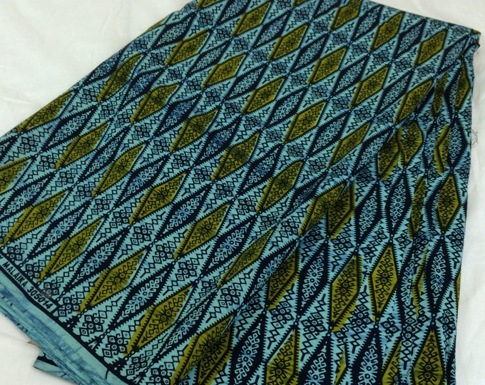 Kenyan Fabricafrican Wax Print Fabricankara Fabricblue, Navy, and Olive