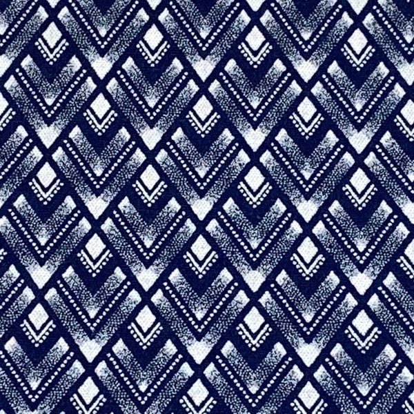 South African Shweshwe Fabric by the YARD. DaGama Three Cats Indigo Diamond Tiles. Cotton Print Fabric for Quilting, Apparel, & Home Decor.