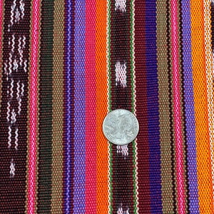 Southwest Style Sunset Shades Ikat Striped Guatemalan Fabric by the YARD. Handwoven Fair Trade Mayan. Medium Weight for Home Décor 36 wide. image 6