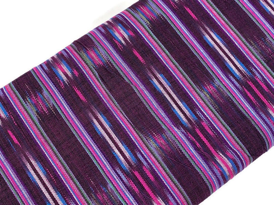 Guatemalan Fabric by the YARD. Purple/pink/green Ikat Stripes. - Etsy