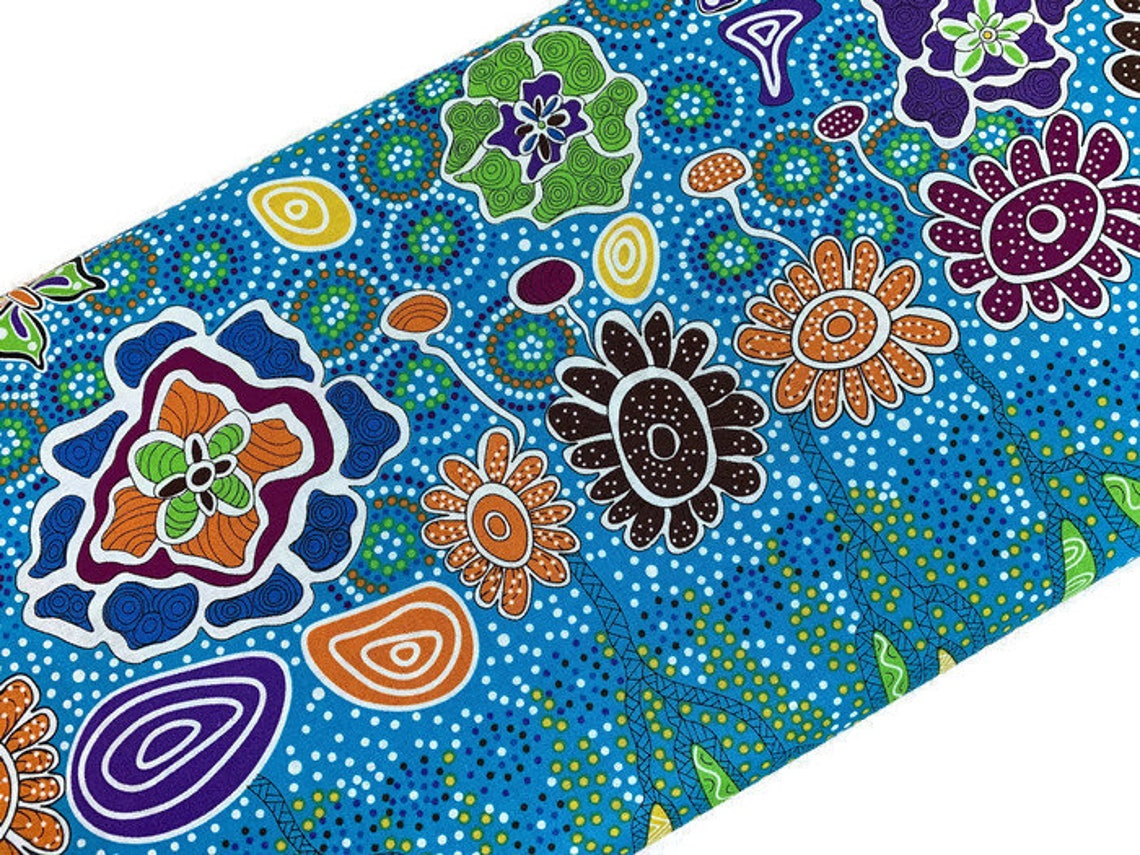 Australian Aboriginal Cotton Quilting Fabric by the YARD. M&S Etsy