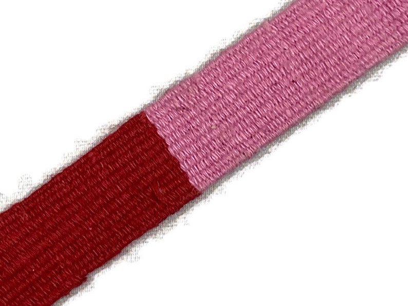 Hand Woven 3/4 Inch Wide Guatemalan Sold by the YARD. Belt, Strap, Sash, Hat Band Cotton Mayan Toto Belt Textile in Pastel Pink/Red/Hot Pink image 3