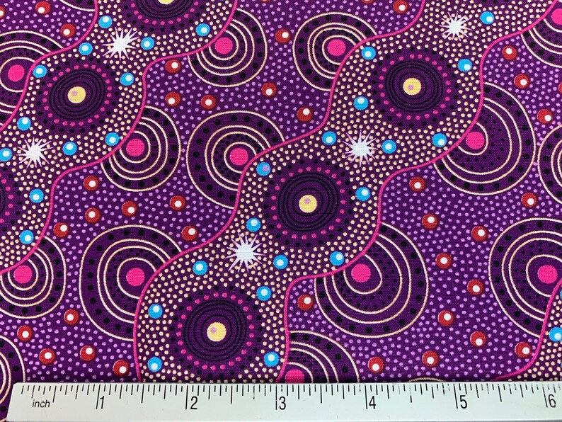 Australian Aboriginal Cotton Quilting Fabric by the YARD. M&S Etsy