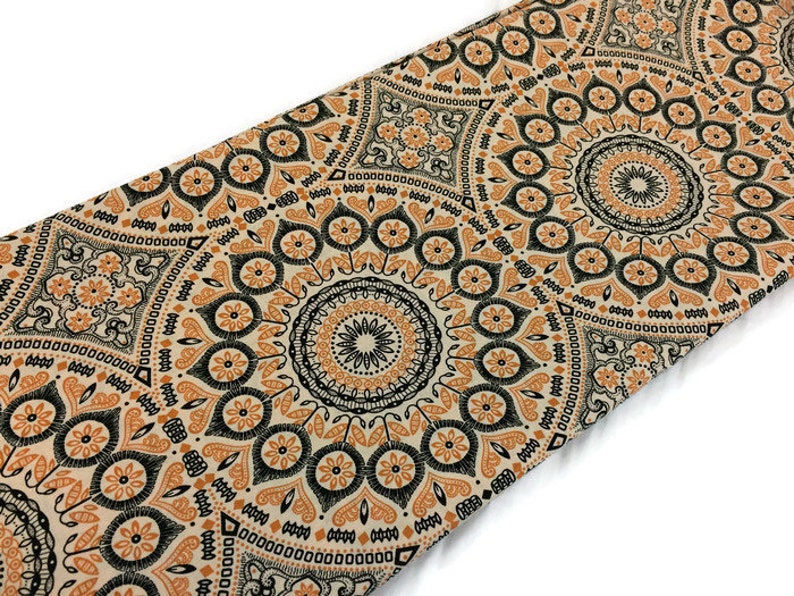 Shweshwe Fabric--African Fabric--South African Cotton Fabric--Da Gama Three Cats--Giant Mandala Peaches and Cream--Fabric by the YARD
