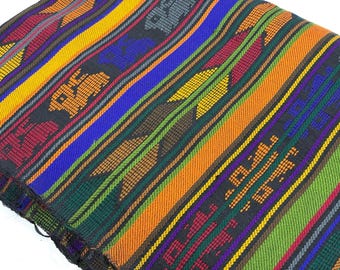 Extra Fine Weave Guatemalan Huipil Style Fabric by Yard. Assorted Color Blue Handwoven Cotton, 25" Wide.
