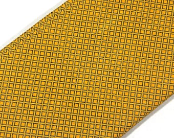 South African Shweshwe Fabric by the YARD. DaGama Yellow & Black Diamonds 100% Quilting Cotton.