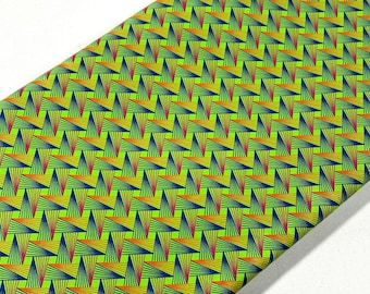 South African Shweshwe Fabric by the  YARD. DaGama Three Cats Lime Green Spotlights. 100% Cotton for Quilting, Apparel.