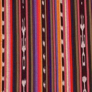 Southwest Style Sunset Shades Ikat Striped Guatemalan Fabric by the YARD. Handwoven Fair Trade Mayan. Medium Weight for Home Décor 36 wide. image 2