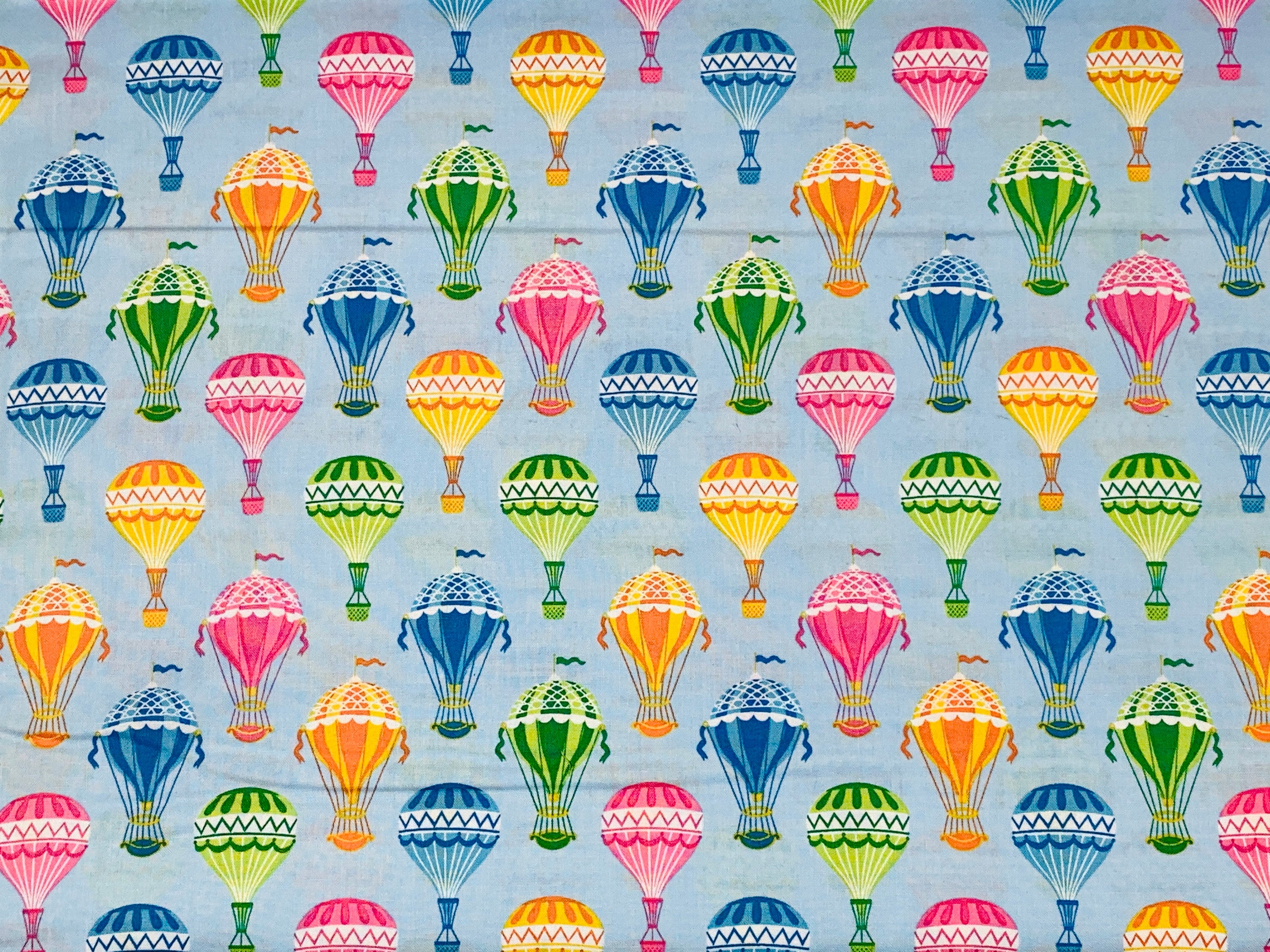 Hot Air Balloon Fabric by the YARD. Bright Assorted Colored Etsy
