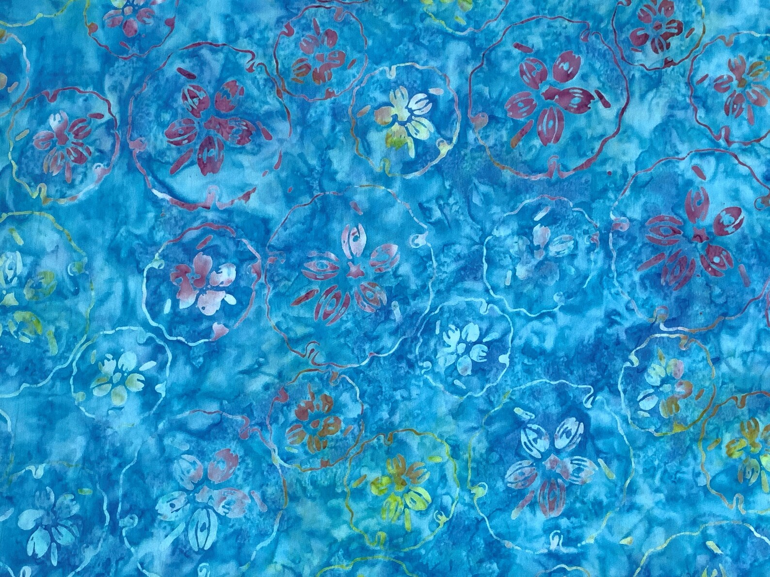 Hand Dyed Indonesian Batik Fabric by the YARD. Turquoise Blue Etsy