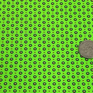 South African Shweshwe Fabric by the YARD. DaGama Three Cats Lime Green Circled Dots. Cotton Fabric for Quilting, Apparel, and Home Decor Bild 5