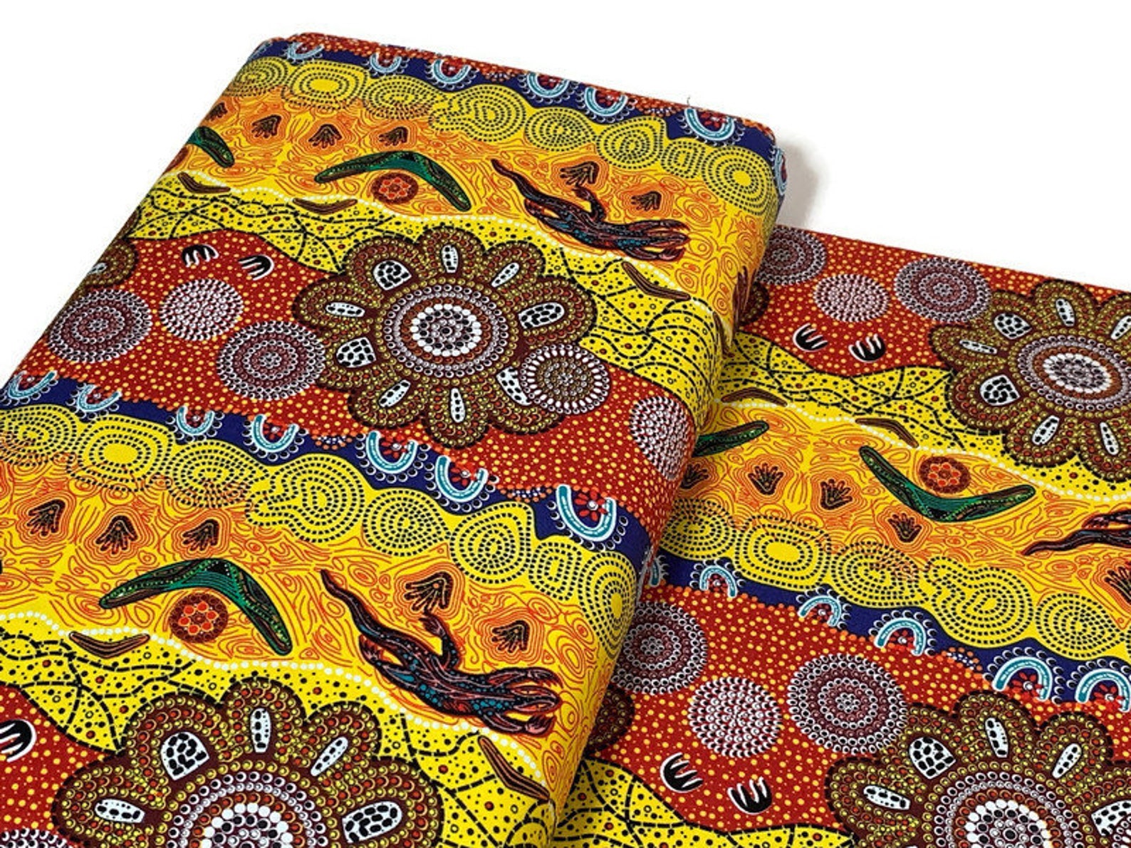 Australian Aboriginal Cotton Quilting Fabric by the YARD. M&S Etsy