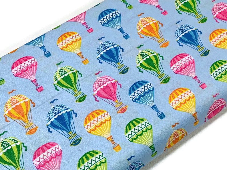 Hot Air Balloon Fabric by the YARD. Bright Assorted Colored Etsy