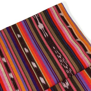 Southwest Style Sunset Shades Ikat Striped Guatemalan Fabric by the YARD. Handwoven Fair Trade Mayan. Medium Weight for Home Décor 36 wide. 画像 5