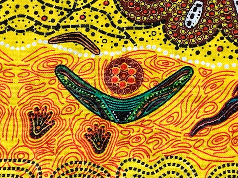 Australian Aboriginal Cotton Quilting Fabric by the YARD. M&S Etsy
