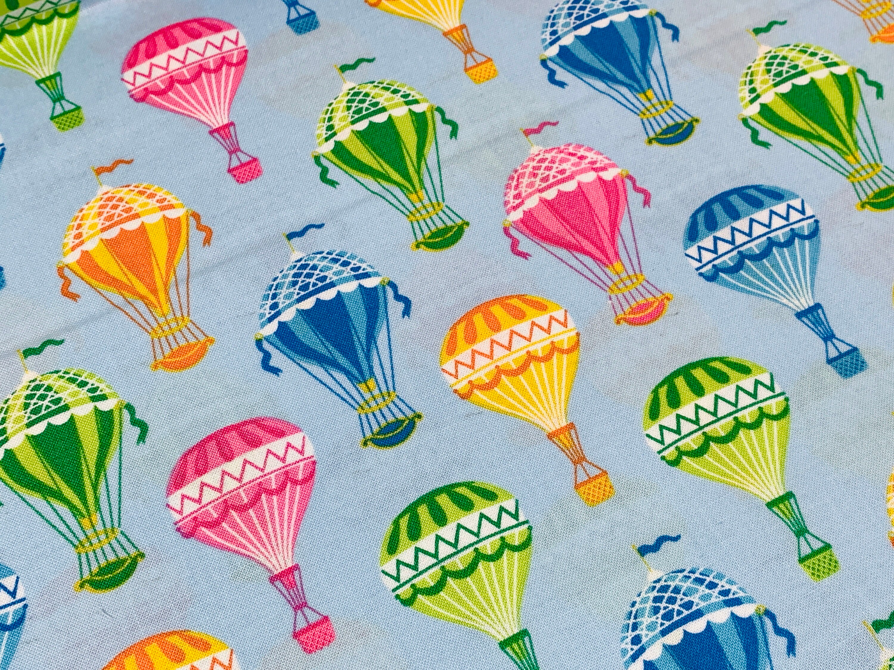 Hot Air Balloon Fabric by the YARD. Bright Assorted Colored Etsy