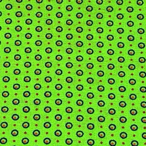 South African Shweshwe Fabric by the YARD. DaGama Three Cats Lime Green Circled Dots. Cotton Fabric for Quilting, Apparel, and Home Decor Bild 3