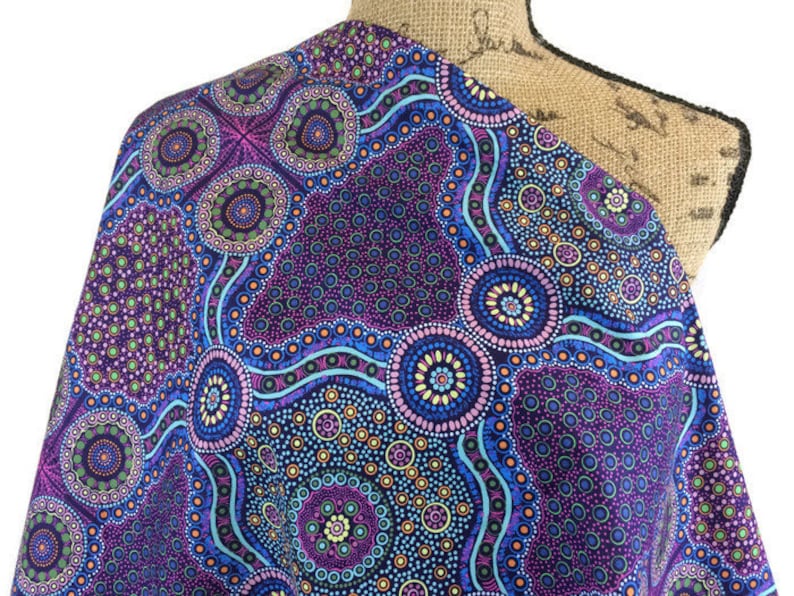 Australian Aboriginal Cotton Quilting Fabric by the YARD. M&S Etsy
