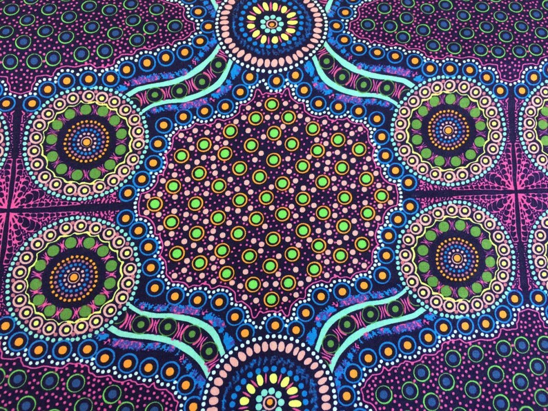 Australian Aboriginal Cotton Quilting Fabric by the YARD. M&S Etsy