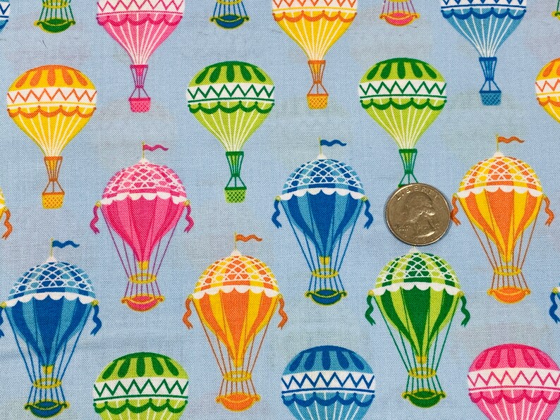 Hot Air Balloon Fabric by the YARD. Bright Assorted Colored | Etsy