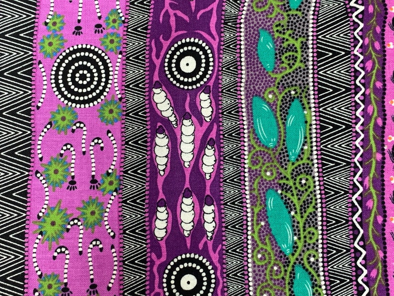 Australian Aboriginal Cotton Quilting Fabric by the YARD. M&S Etsy