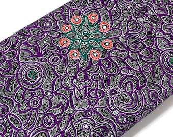 Australian Aboriginal Cotton Quilting Fabric by the YARD. M&S Textiles Yallaroo Purple. 100% Cotton for quilting, apparel, and home décor.