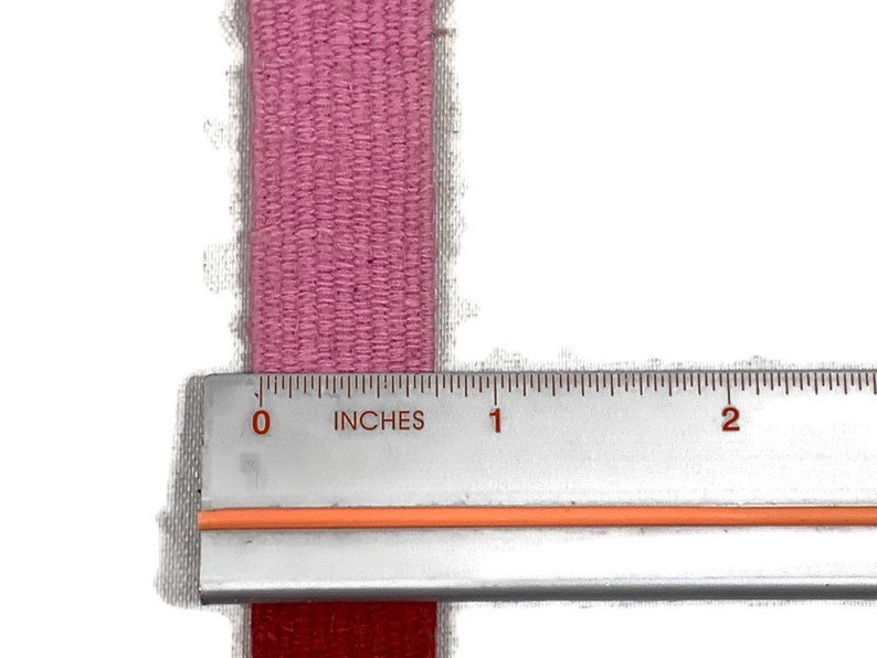 Hand Woven 3/4 Inch Wide Guatemalan Sold by the YARD. Belt, Strap, Sash, Hat Band Cotton Mayan Toto Belt Textile in Pastel Pink/Red/Hot Pink image 4