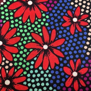 Australian Aboriginal Cotton Quilting Fabric by the YARD. M&S Textiles Lemon Grass Red by Sharon Pettharr Briscoe. Original Art Designs. image 2