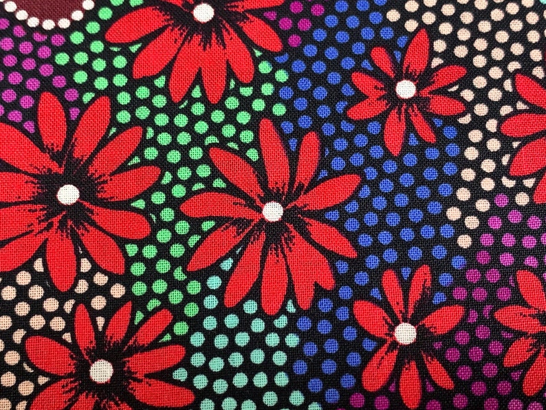 Australian Aboriginal Cotton Quilting Fabric by the YARD. M&S Textiles Lemon Grass Red by Sharon Pettharr Briscoe. Original Art Designs. image 2