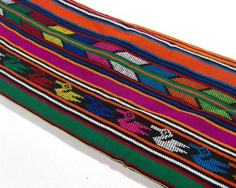 Extra Fine Weave Guatemalan Huipil Style Fabric by Yard. Assorted Color Red Handwoven Cotton, 25" Wide.