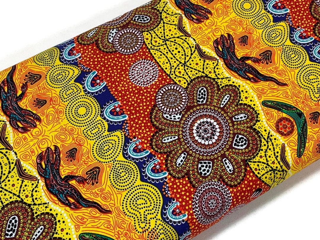 Australian Aboriginal Cotton Quilting Fabric by the YARD. M&S Textiles