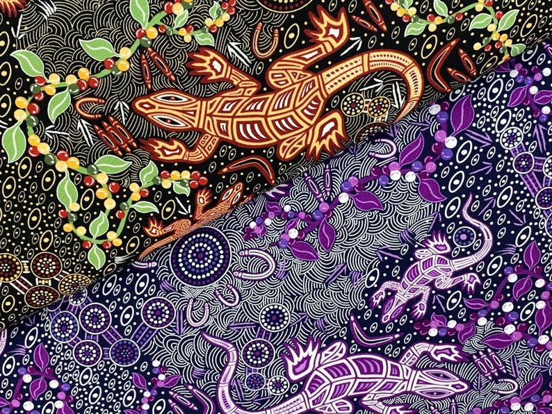 Australian Aboriginal Cotton Quilting Fabric by the YARD. M&S Etsy