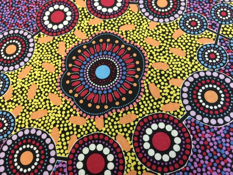 Australian Aboriginal Fabric by the YARD. Cotton Quilt Fabric Etsy