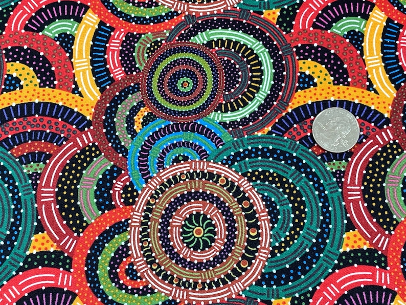 Australian Aboriginal Cotton Quilting Fabric by the YARD. M&S Etsy