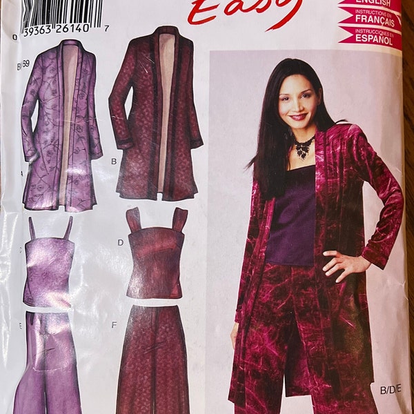 New Look 6202 Long Jacket, Tank, and Wide Leg Pants Pattern