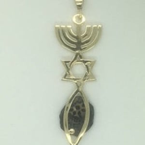Authentic Rare Widow&#39;s Mite Coin Pendant, 14K Yellow Gold , Unique Jewelry, , Anciet Coin Jewelry grafted-in Menorah, David star and fish