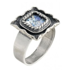 Beautiful OOAK 925 Sterling Silver Ancient Roman Glass Ring Size 10