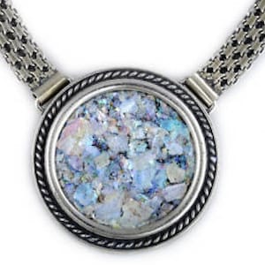 One Of A Kind 925 Sterling Silver Necklace, Ancient Roman Glass Necklace, Roman Glass Pendant, Unique Jewelry