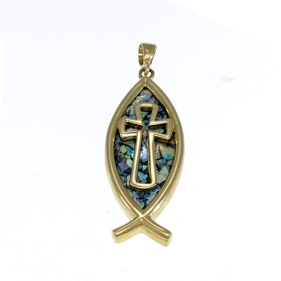 Ancient Roman Glass Slide Pendant Handmade Wire Design Ancient Roman Glass Slide Pendant Handmade Wire Design