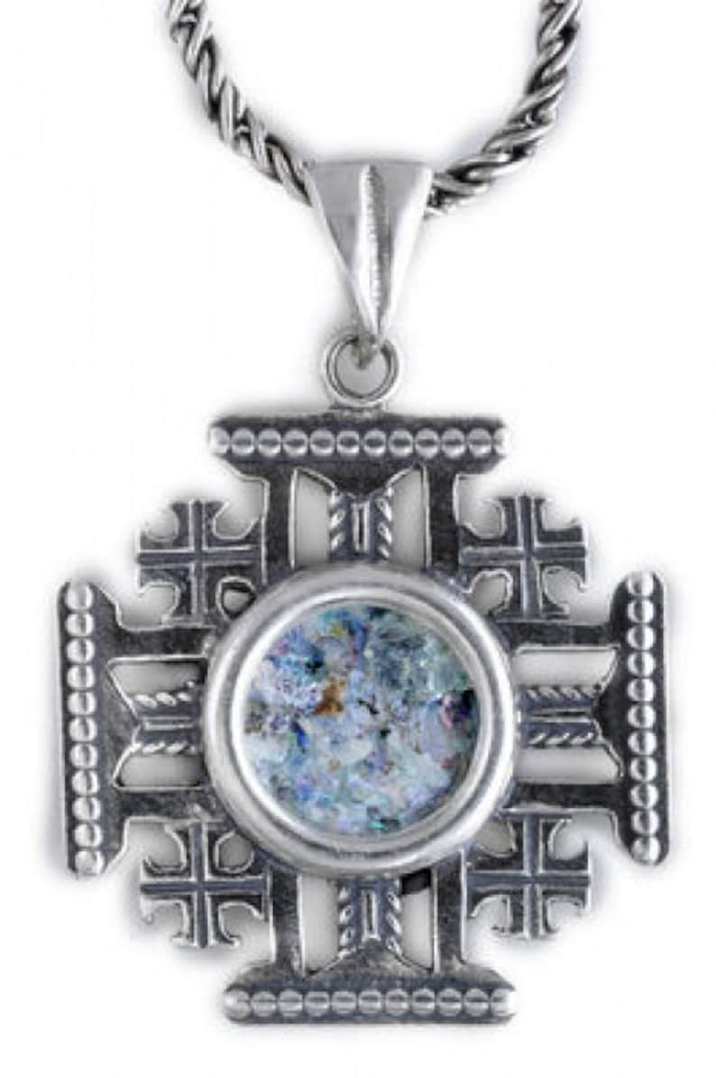 Unique 925 Sterling Silver Pendant, Ancient Roman Glass Pendant